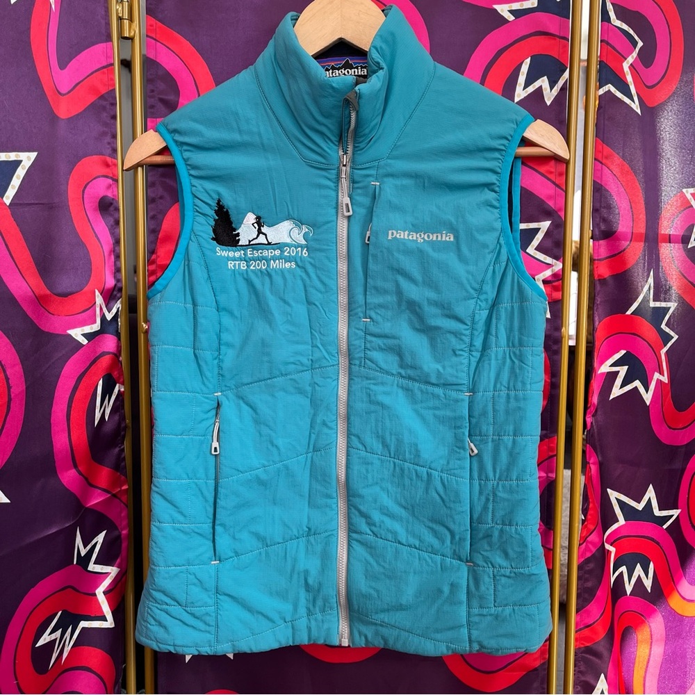 Patagonia Nano Air Vest Embroidered Logo Teal Blue Green Puffer 84275